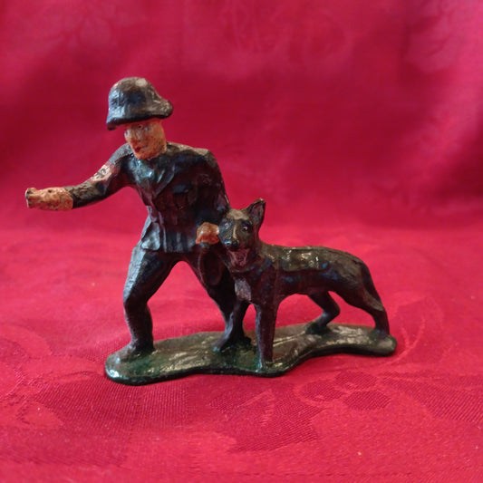 Lead WWII Natzi German Soldier & Dog-Jantiques LLC.