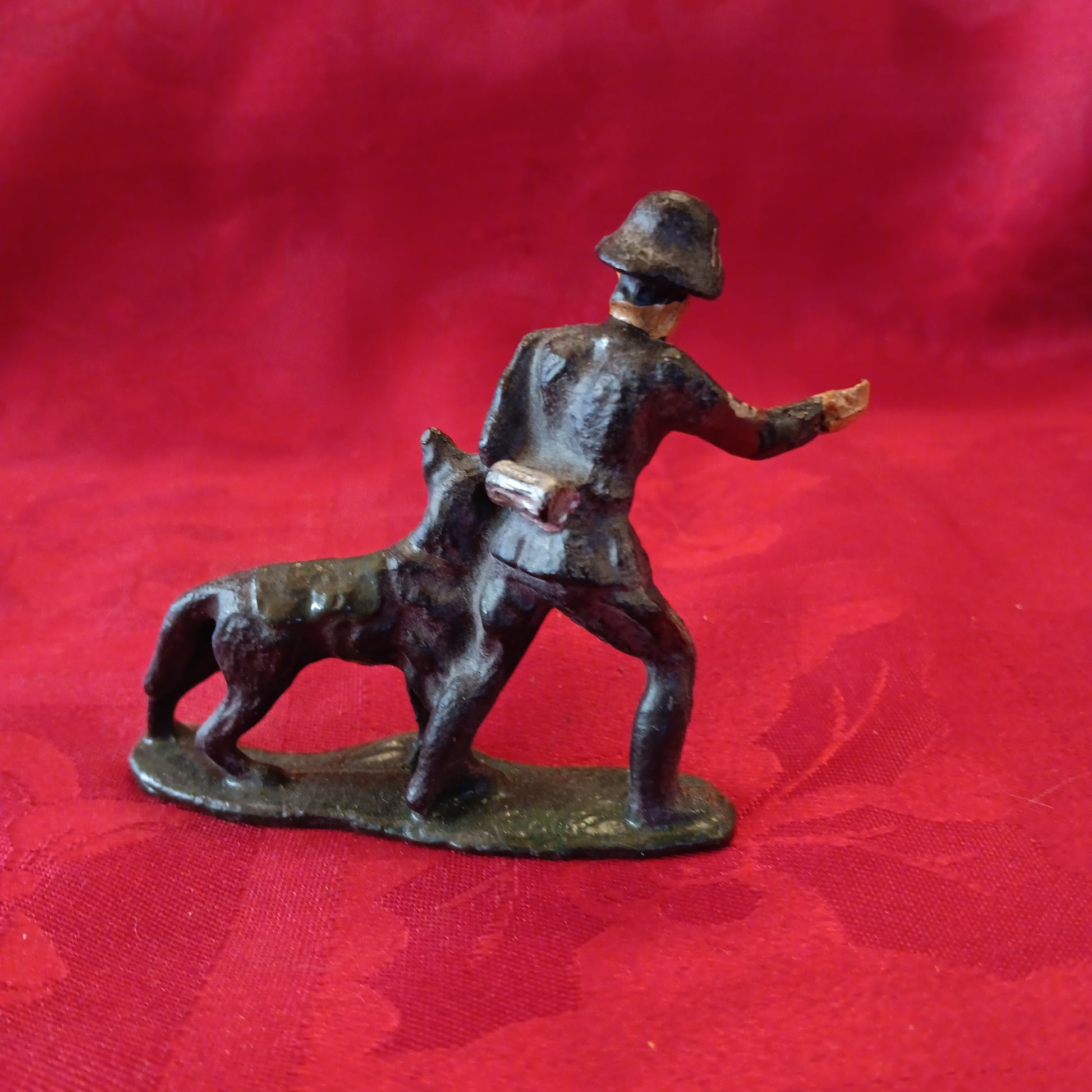 Lead WWII Natzi German Soldier & Dog-Jantiques LLC.