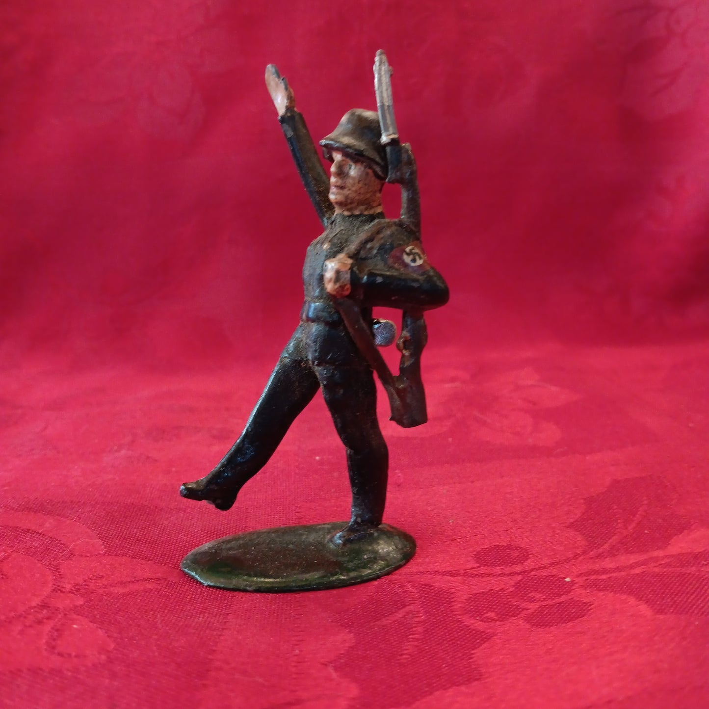 Lead WWII Natzi German Marching Soldier with Bayonet-Jantiques LLC.