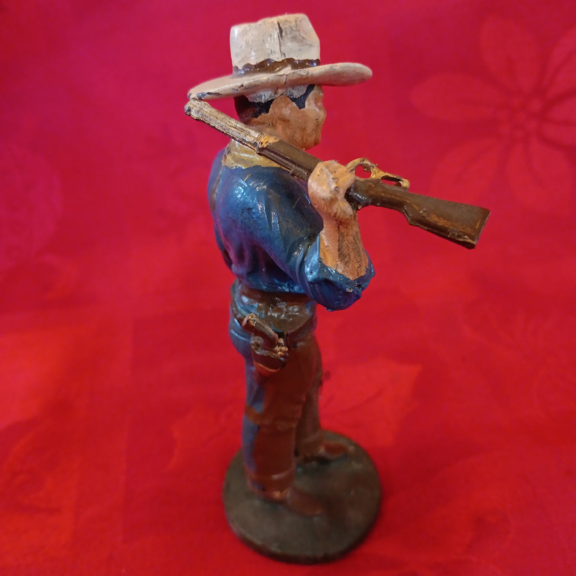 Lead Cowboy with shotgun-Jantiques LLC.