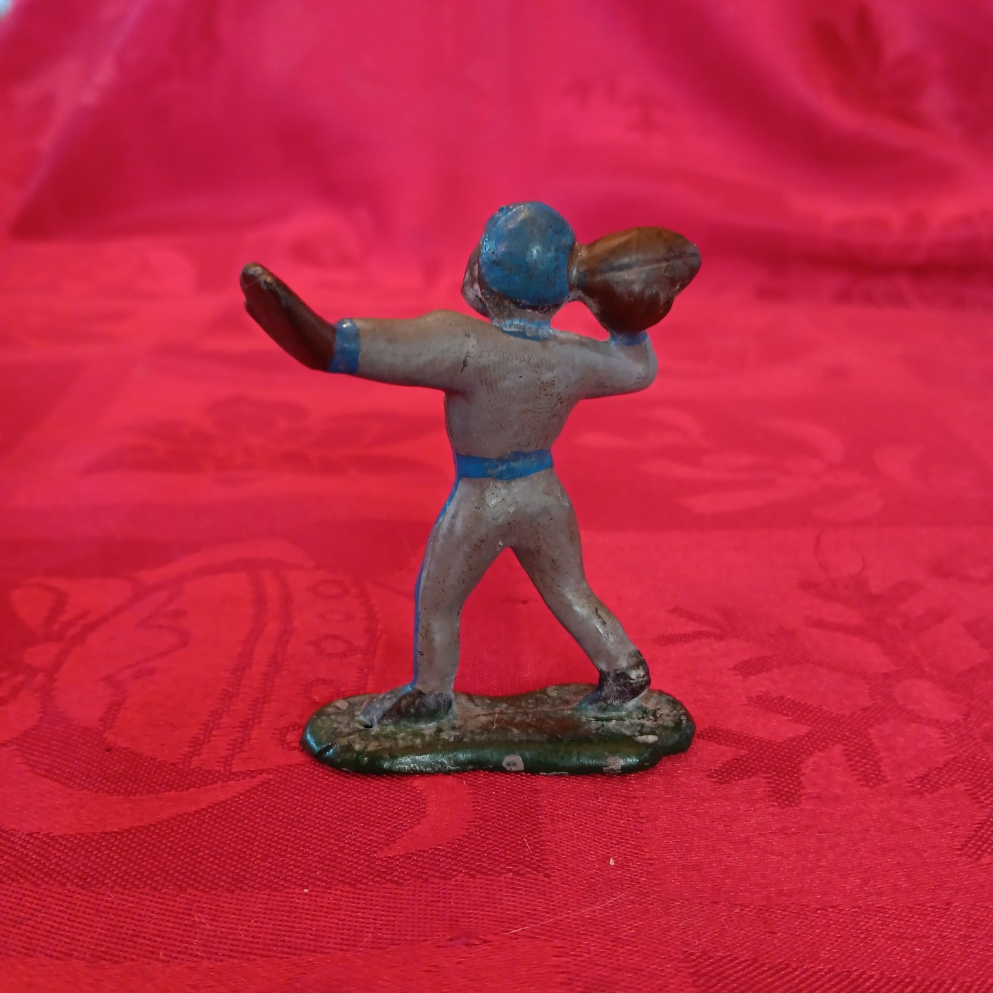 Lead Black Americana Md Blue Football Player Throwing Ball-Jantiques LLC.