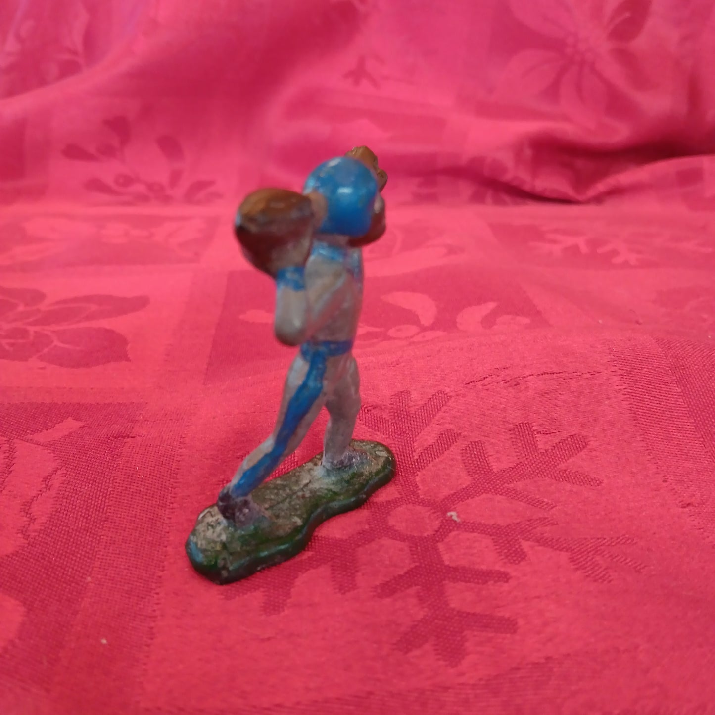 Lead Black Americana Md Blue Football Player Throwing Ball-Jantiques LLC.