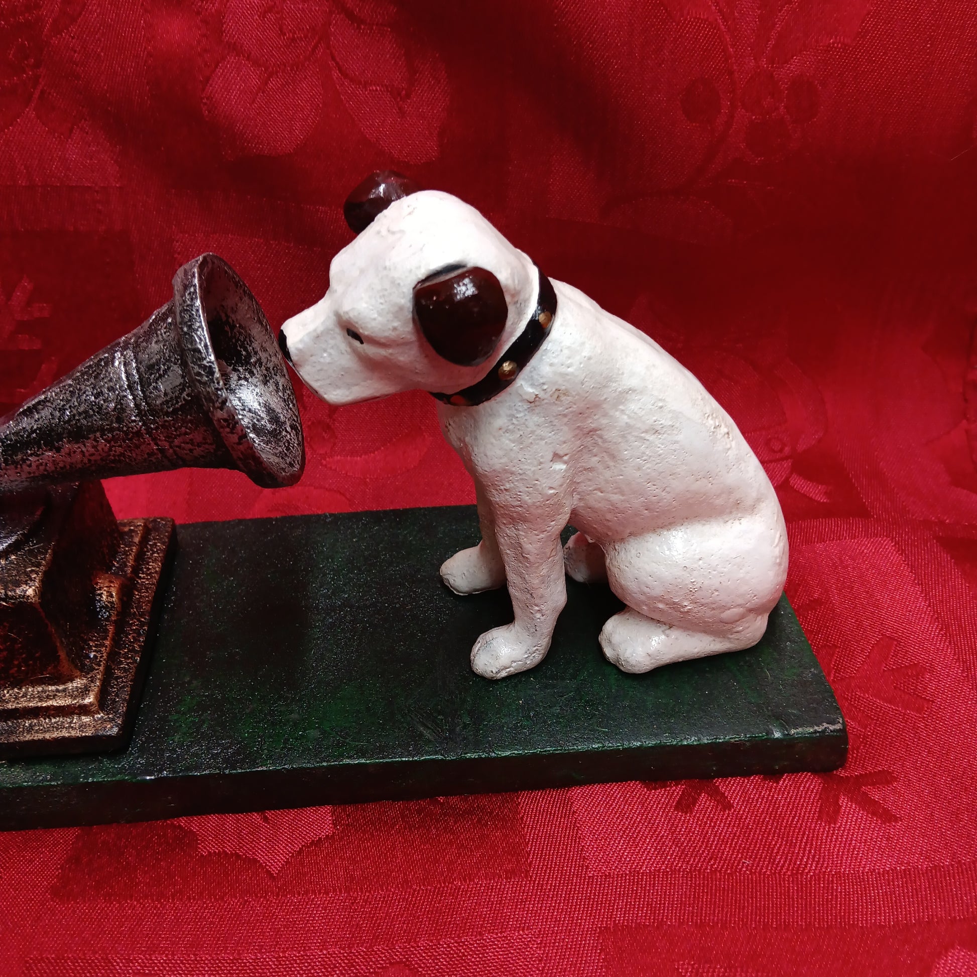 NIPPER DOG Cast Iron Figurine - RCA Nipper Dog w/ Gramophone Victor-Jantiques LLC.