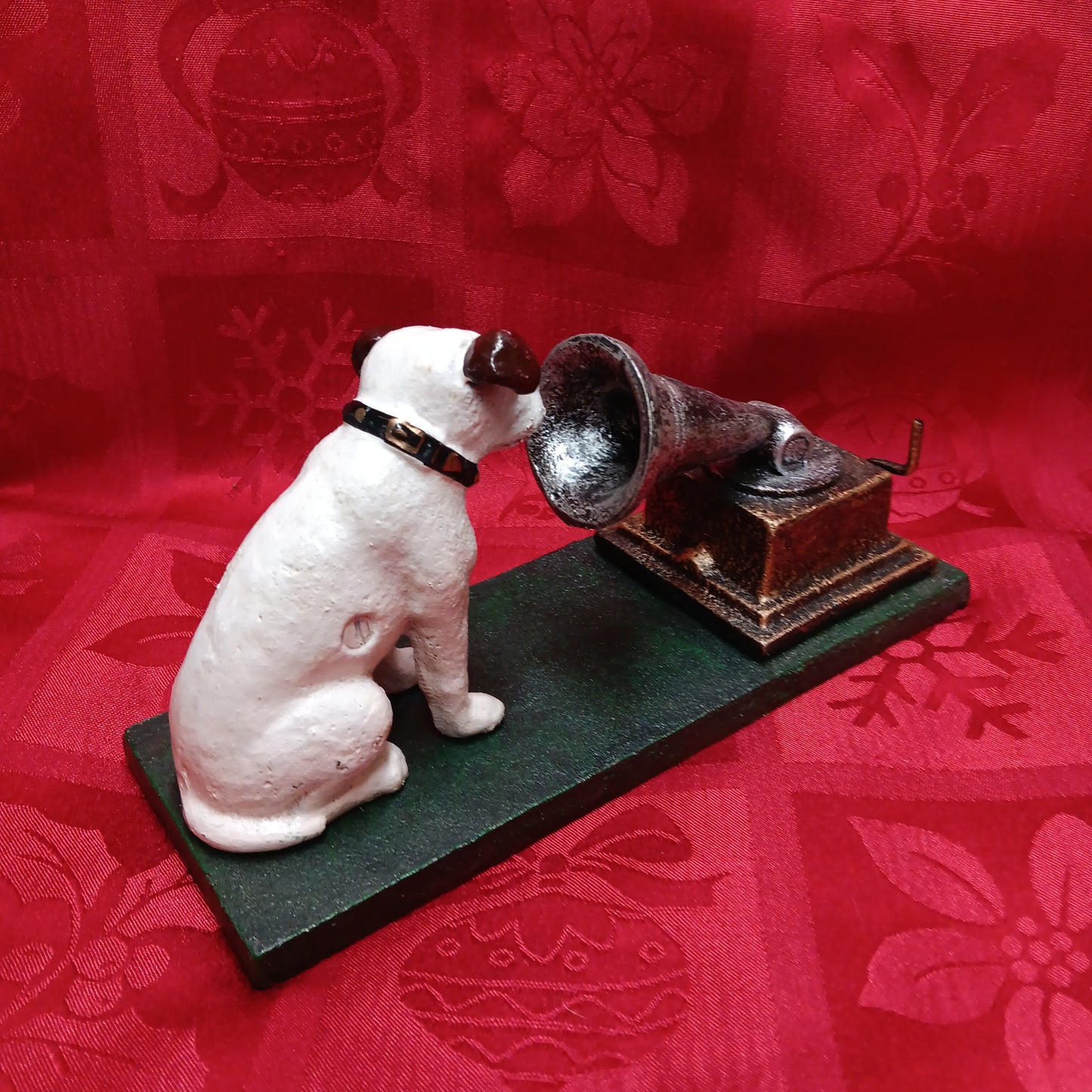 NIPPER DOG Cast Iron Figurine - RCA Nipper Dog w/ Gramophone Victor-Jantiques LLC.