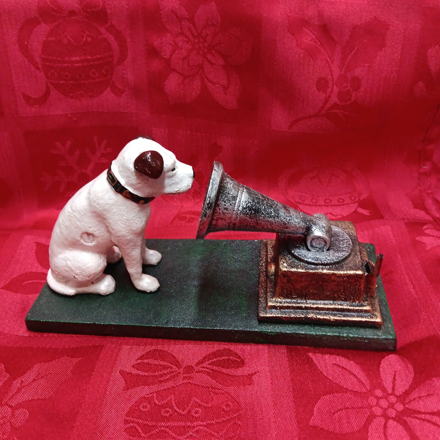 NIPPER DOG Cast Iron Figurine - RCA Nipper Dog w/ Gramophone Victor-Jantiques LLC.