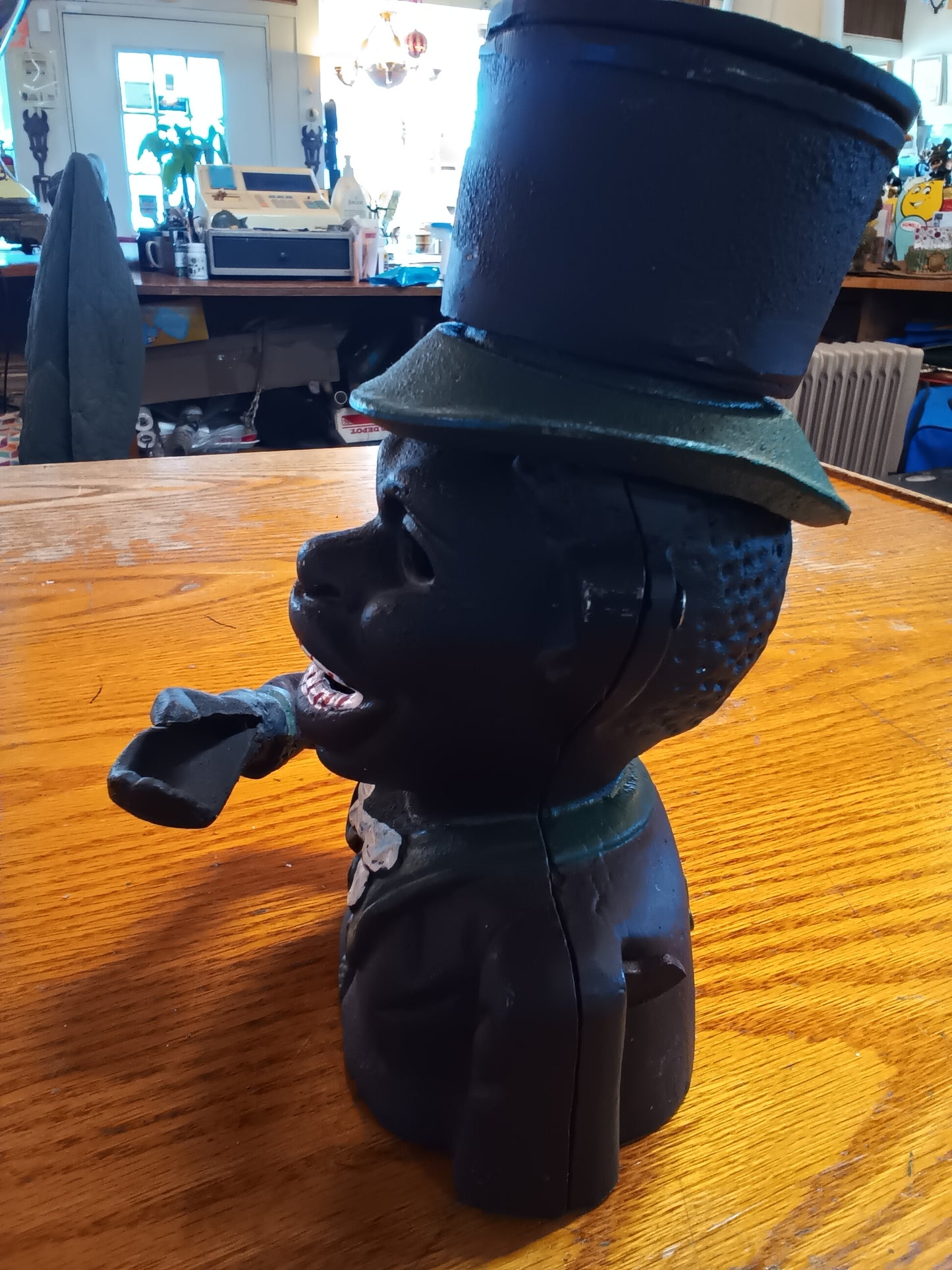 Cast Iron Americana Mechanical Bank Man wearing a Top Hat
