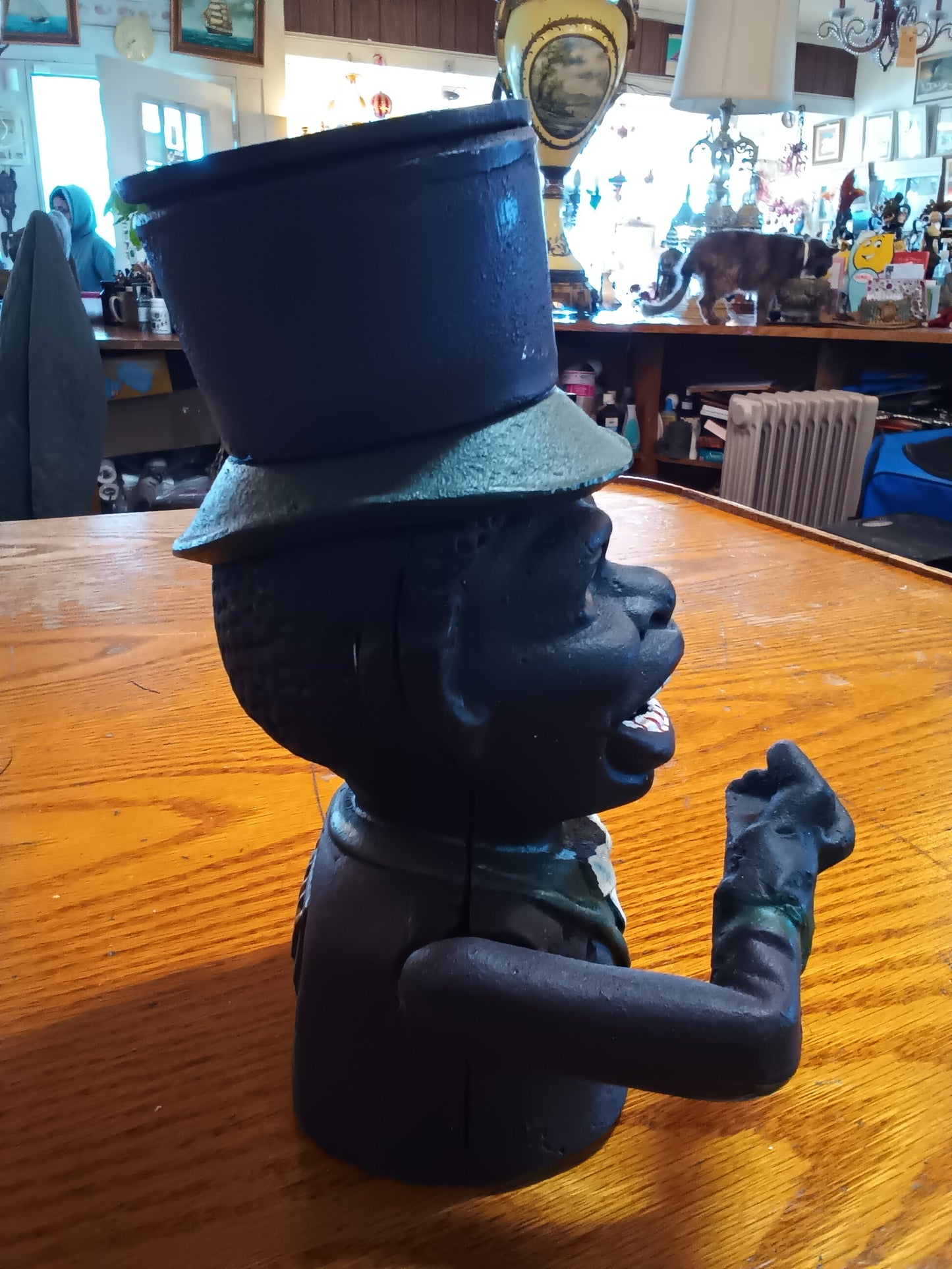 Cast Iron Americana Mechanical Bank Man wearing a Top Hat