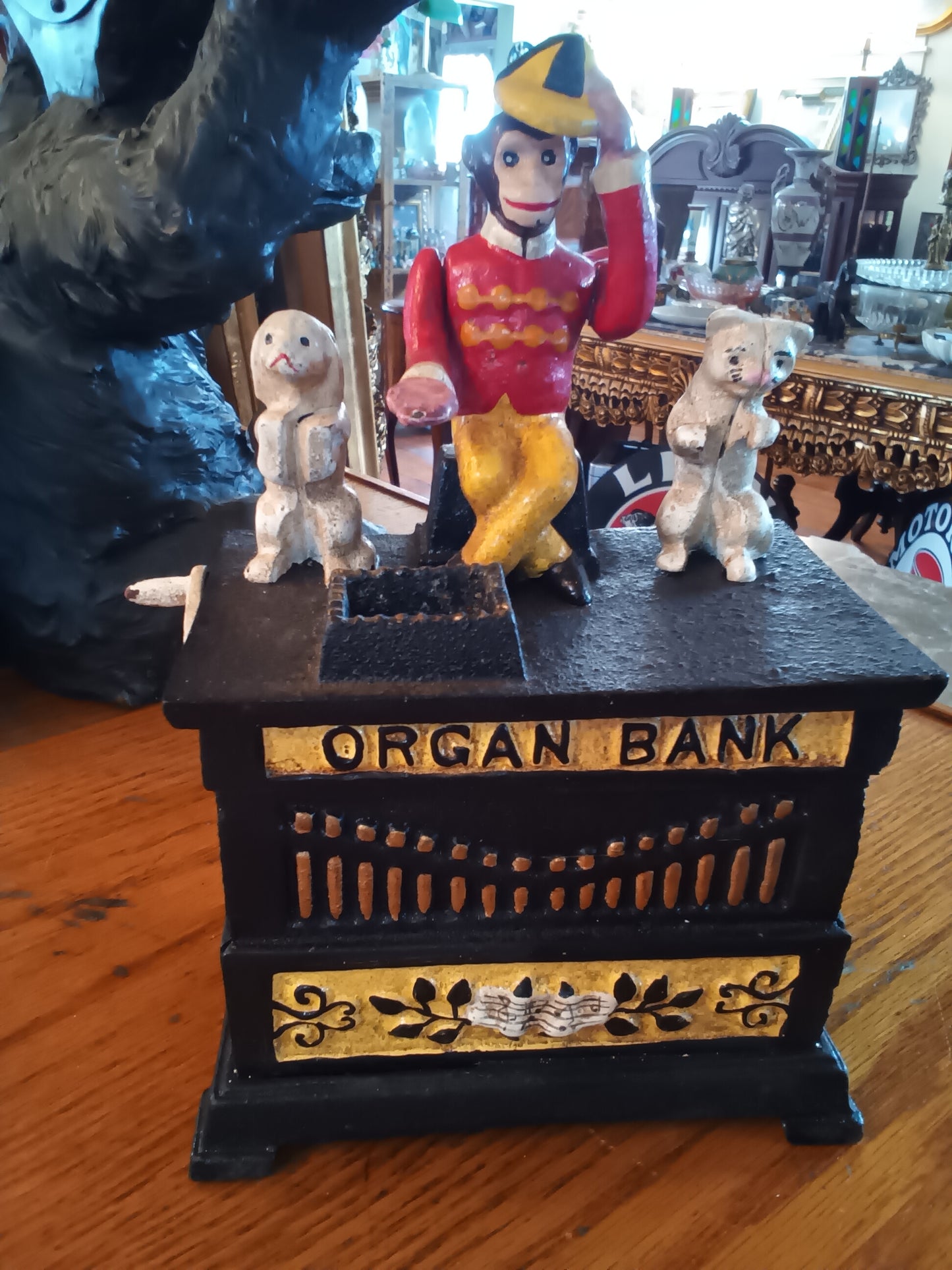 Cast Iron mechanical bank Organ Bank