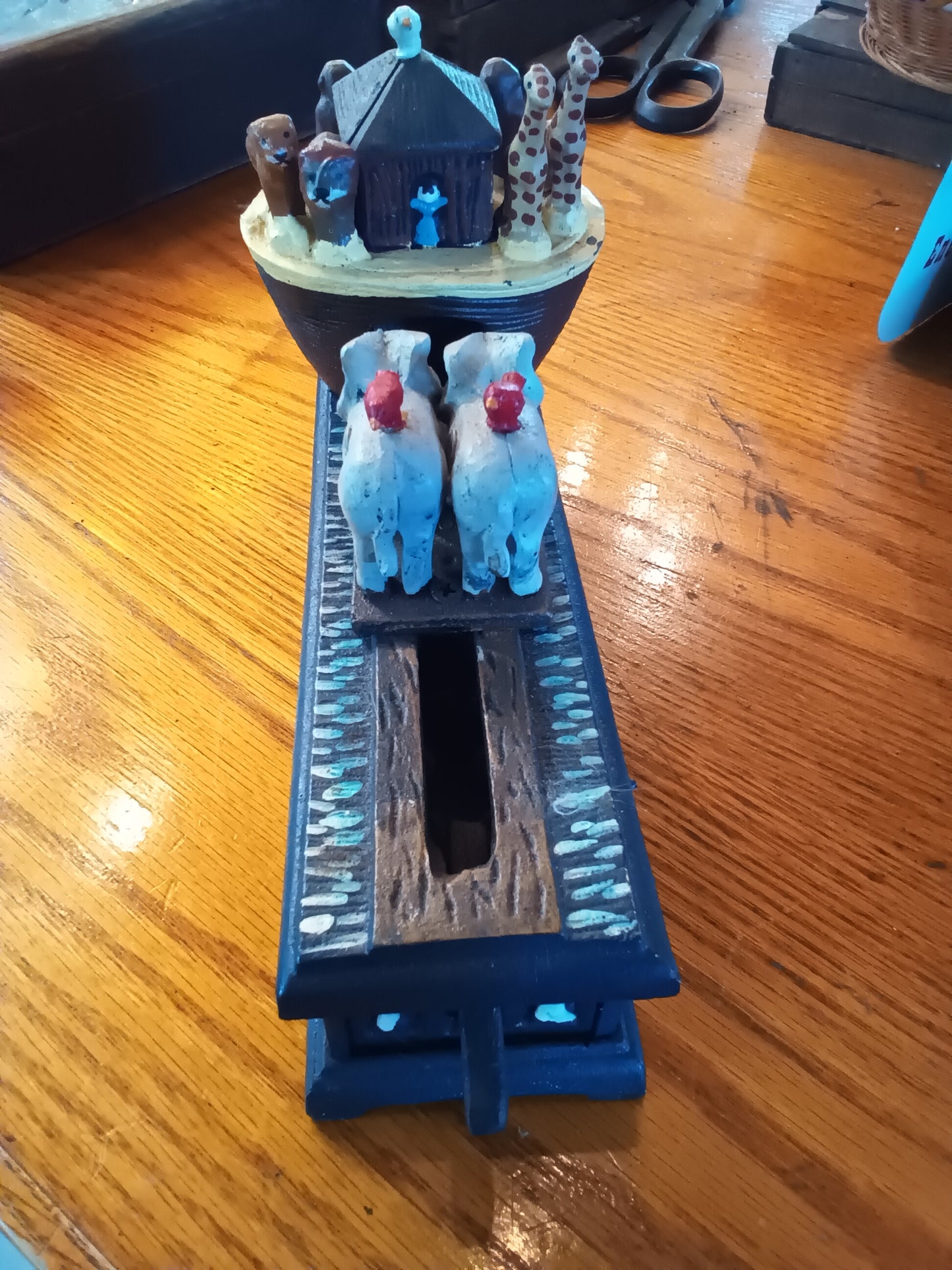 Cast Iron mechanical Noah's Ark  Bank