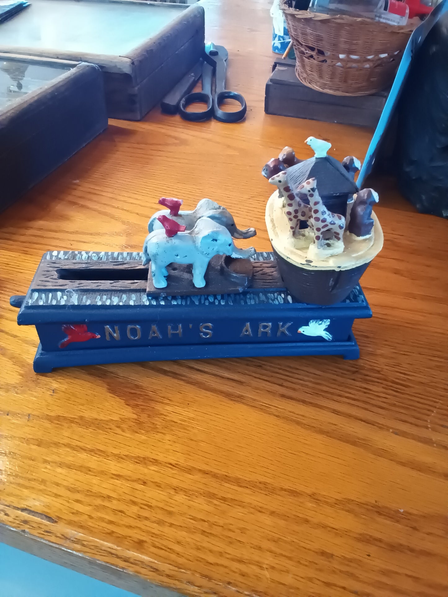 Cast Iron mechanical Noah's Ark  Bank