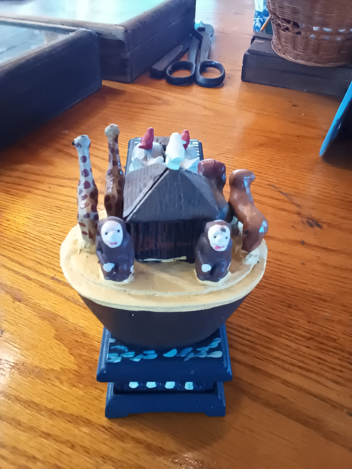 Cast Iron mechanical Noah's Ark  Bank