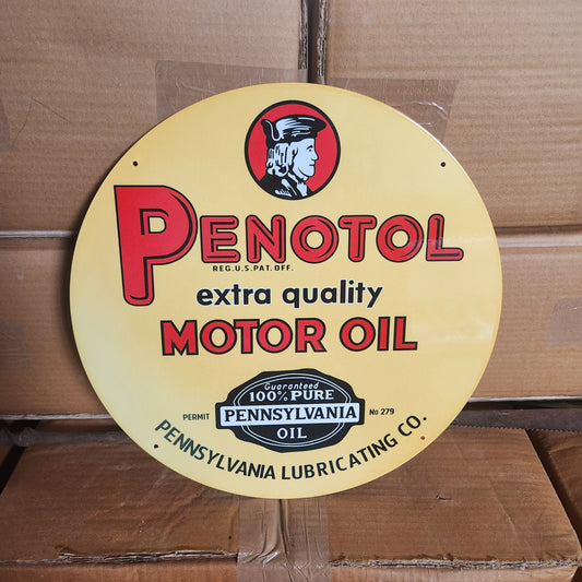 Penotol 12inch round automotive advertising sign-Jantiques LLC.