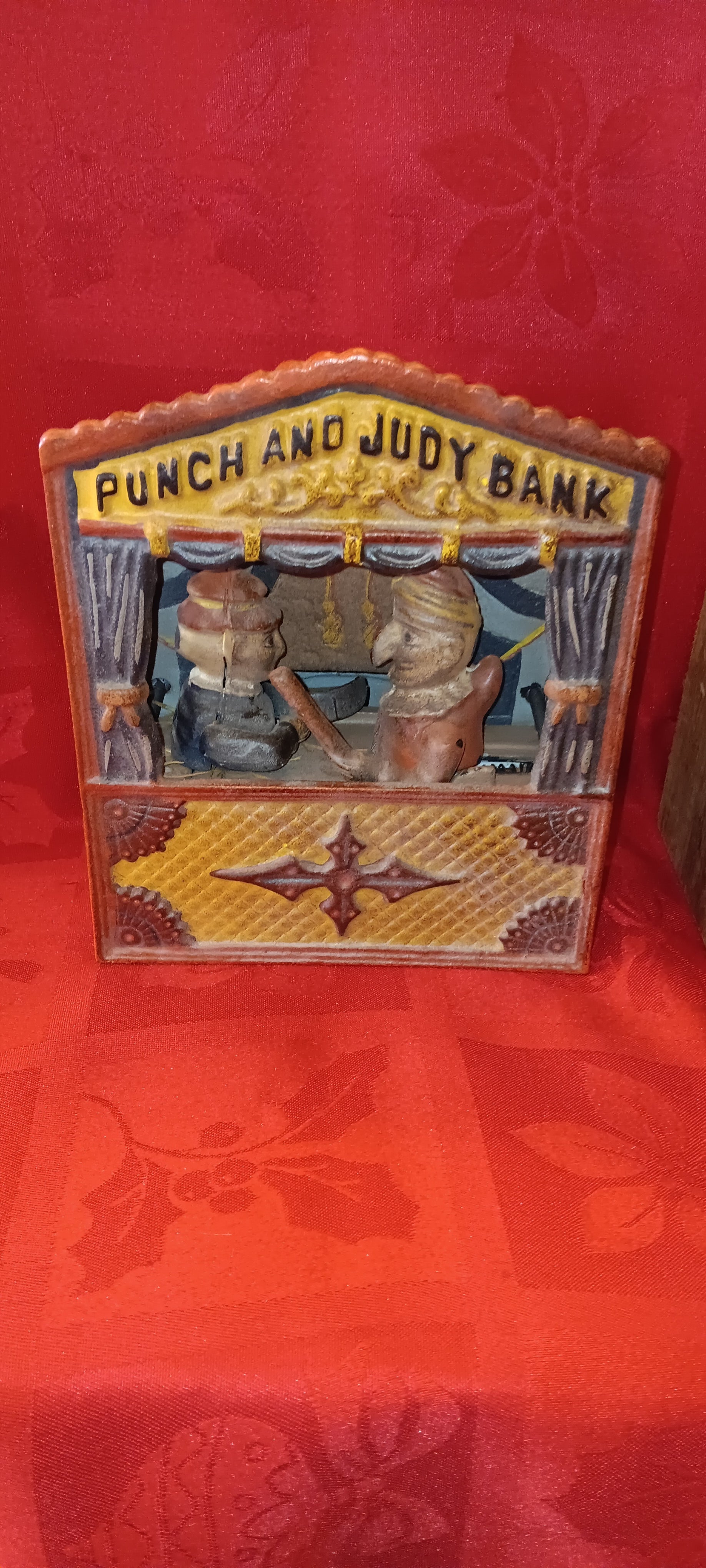 ORIGINAL COMPLETE Shepard Hardware 1884 Punch & Judy Mechanical Bank With Box-Jantiques LLC.