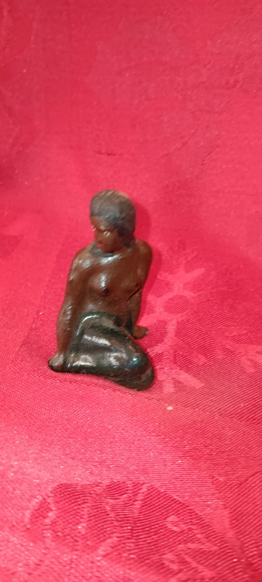 Lead Erotic Black Americana Topless Mermaid-Jantiques LLC.