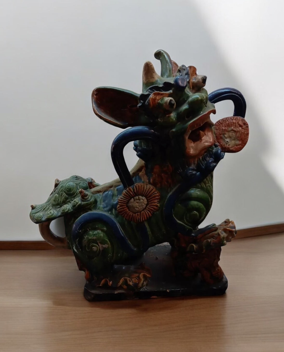 Majolica Foo Dog Sculptures-Jantiques LLC.