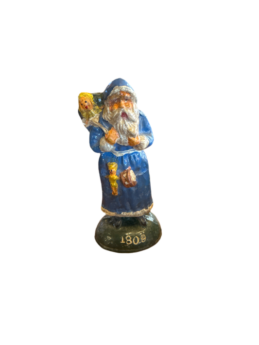 Lead Old Fashion Blue Santa Claus 1809-Jantiques LLC.