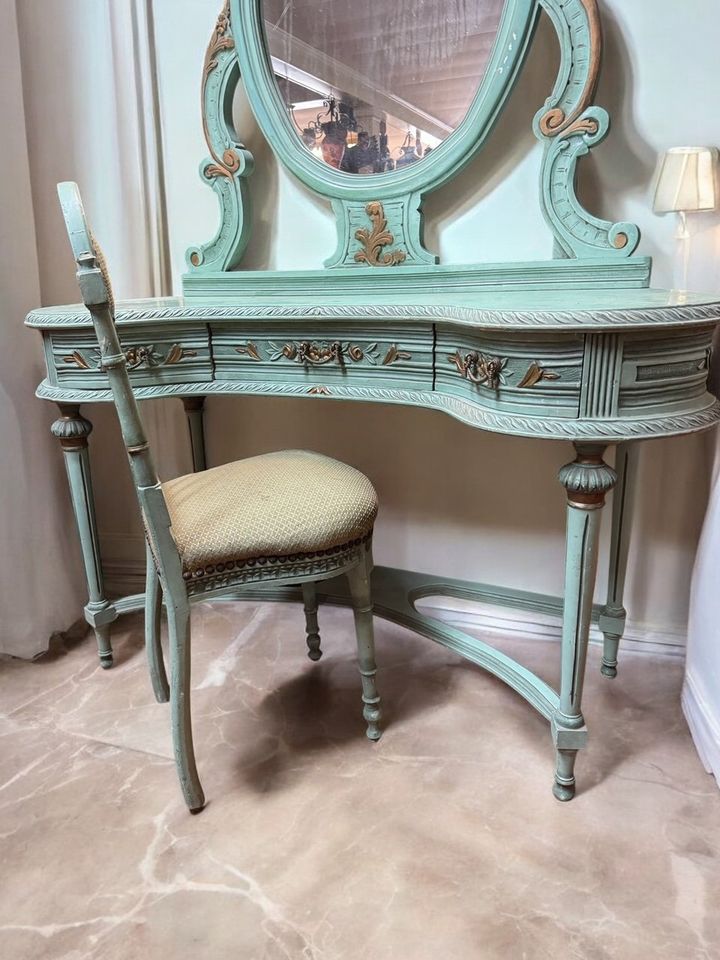 Green Vanity Set-Jantiques LLC.