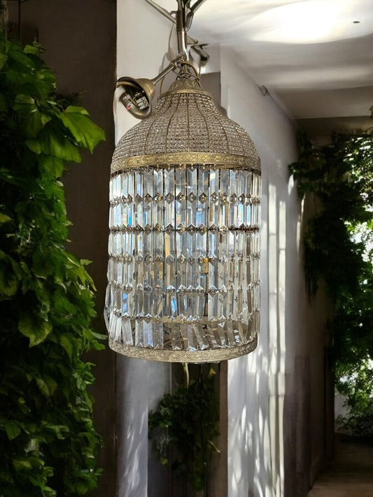 Iron Crystal Prism Chandelier-Jantiques LLC.