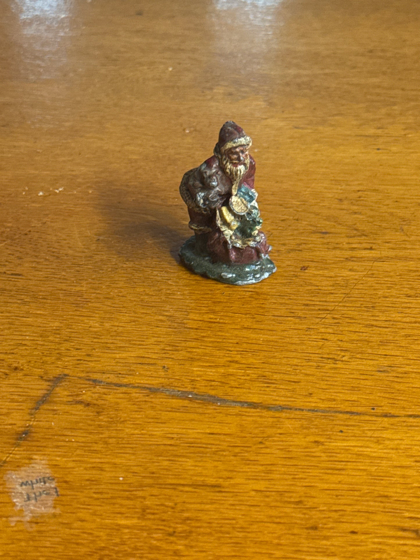 Solid Lead Santa Claus with Toys Statue