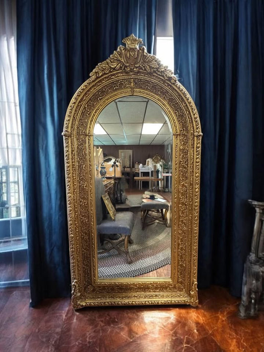Grand Arched French Gilt Mirror