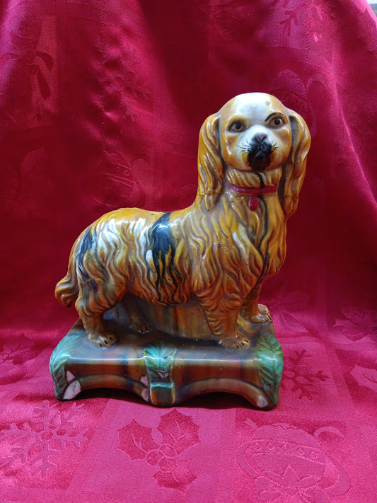 Majolica Staffordshire Dog Figure-Jantiques LLC.