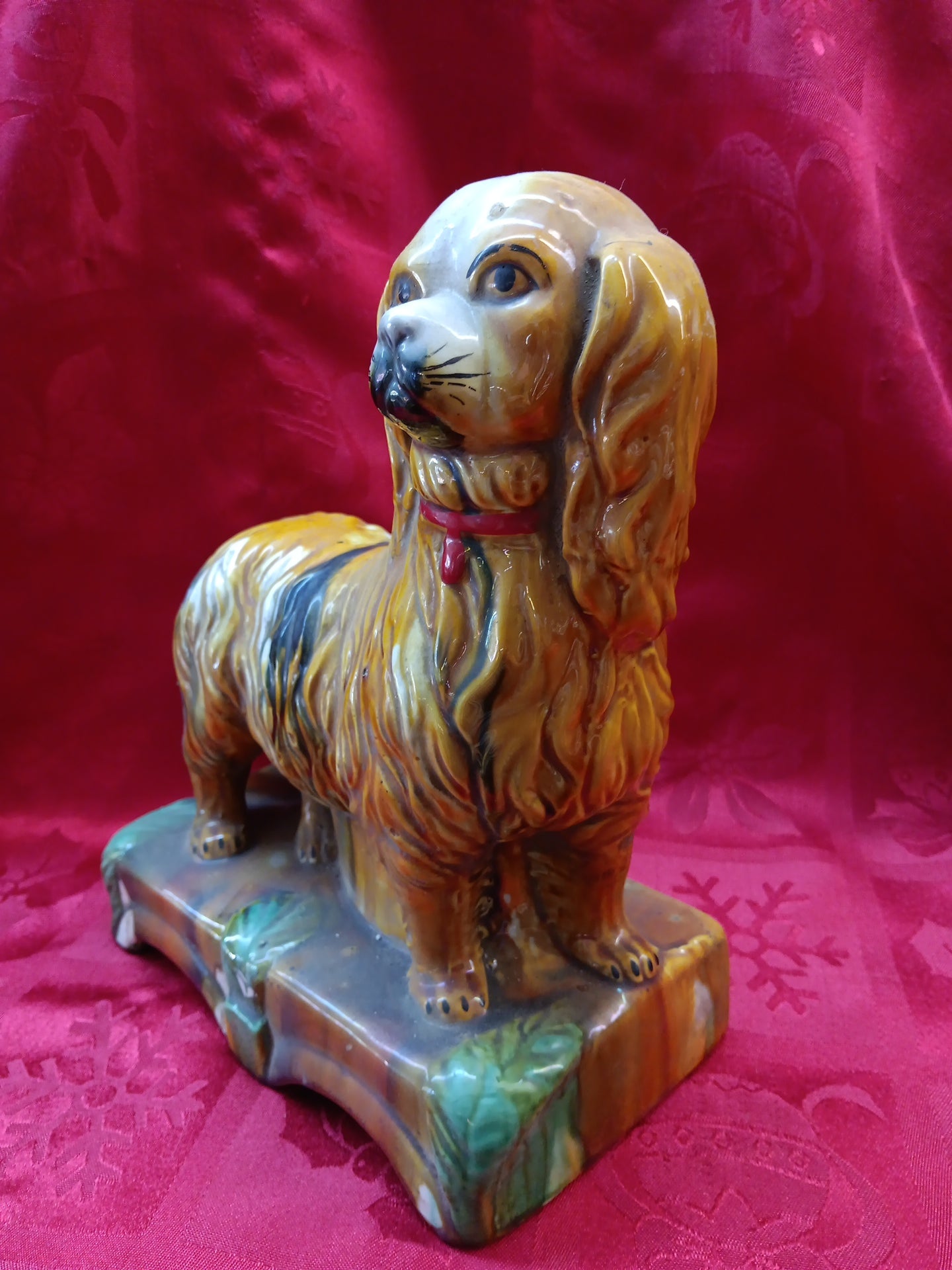 Majolica Staffordshire Dog Figure-Jantiques LLC.