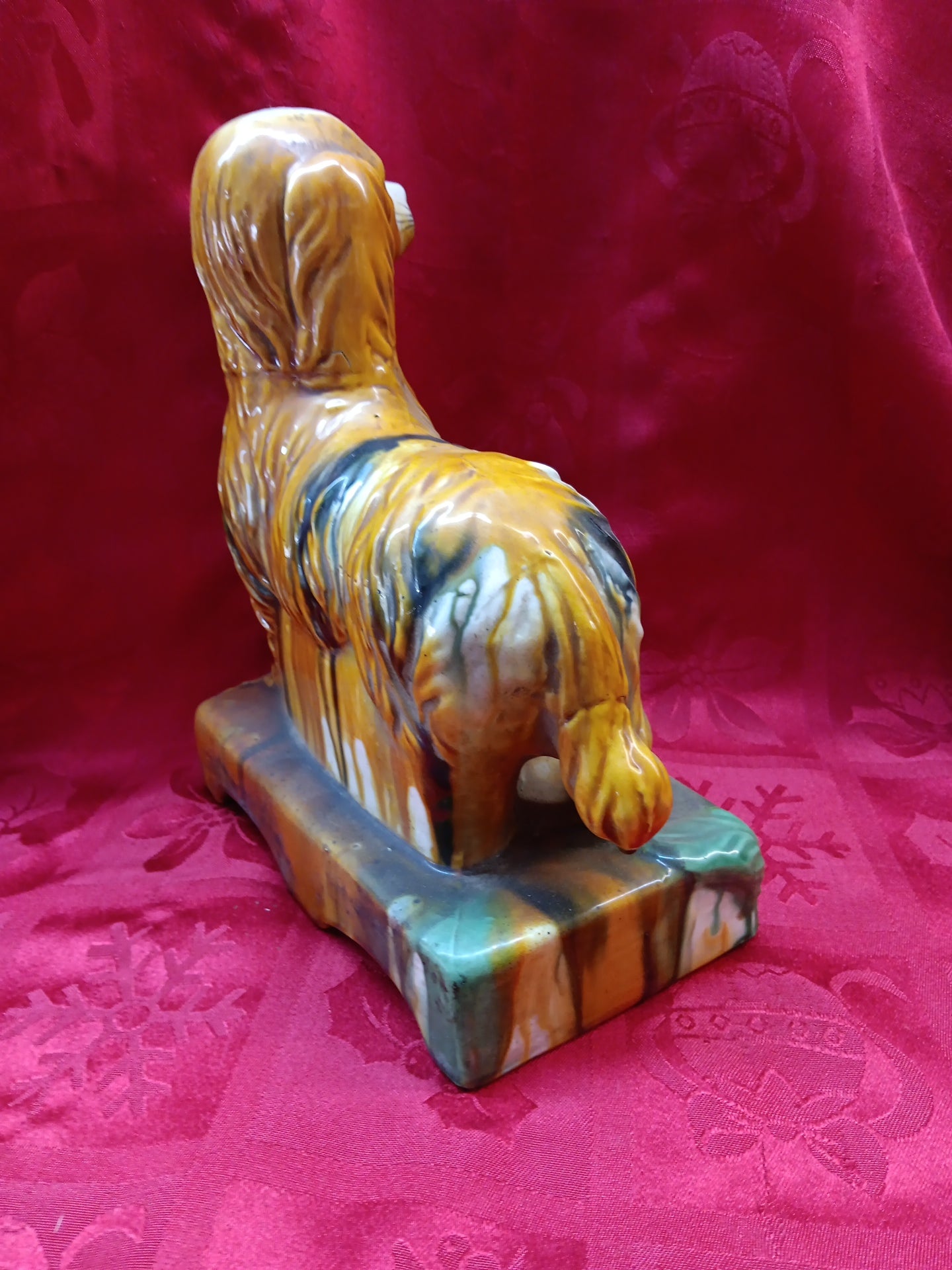 Majolica Staffordshire Dog Figure-Jantiques LLC.