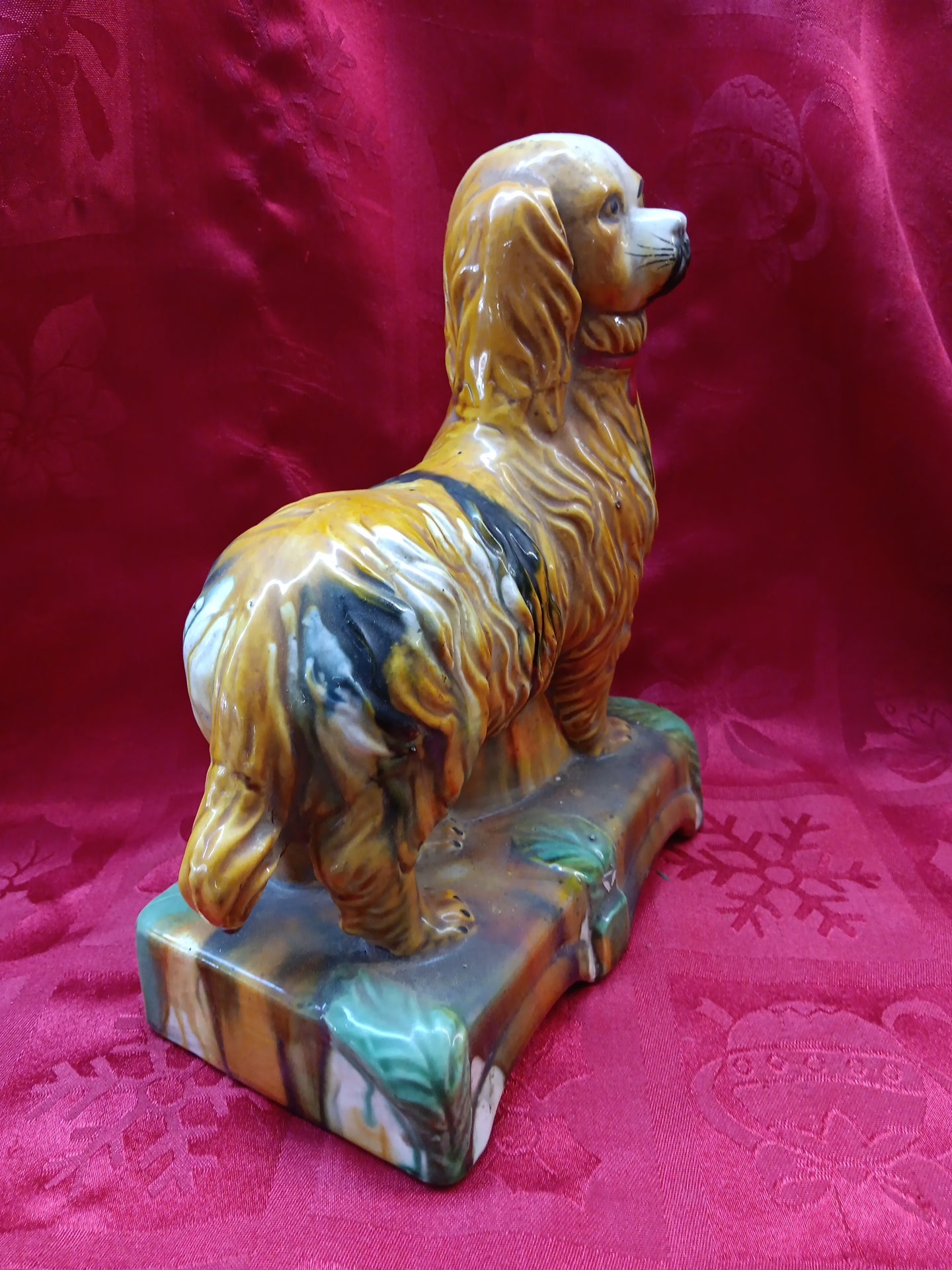 Majolica Staffordshire Dog Figure-Jantiques LLC.