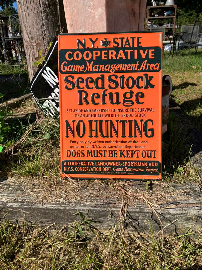 Vintage Style N.Y. State Cooperative Game Management Area Metal Sign
