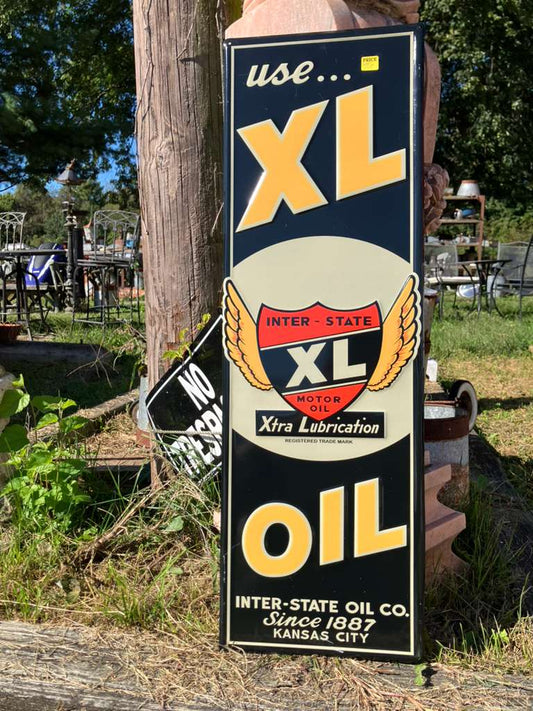 Vintage Style Inter-State XL Motor Oil Metal Sign