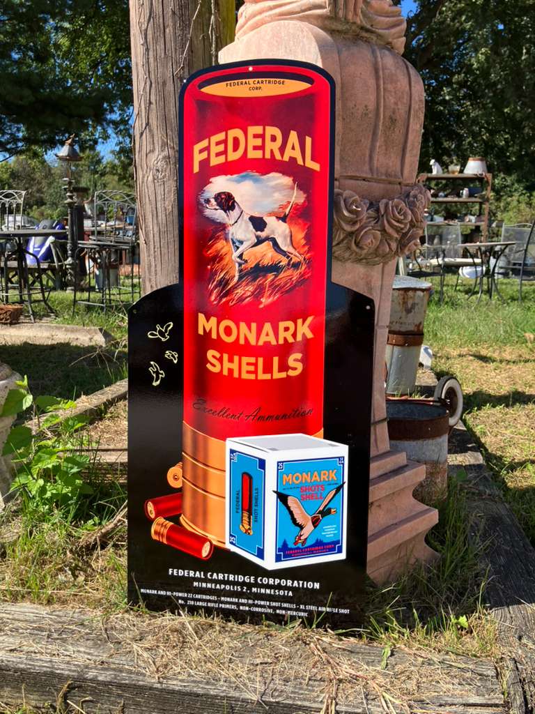 Vintage Federal Monark Shells Steel Advertising Sign