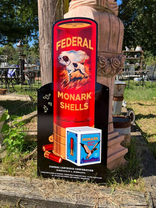Vintage Federal Monark Shells Steel Advertising Sign