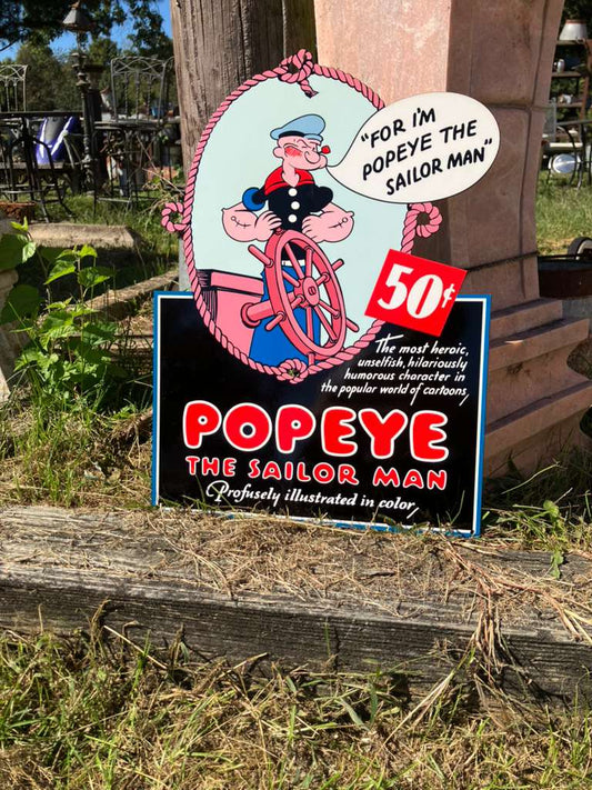 Vintage-Style Popeye The Sailor Man Steel Advertising Sign