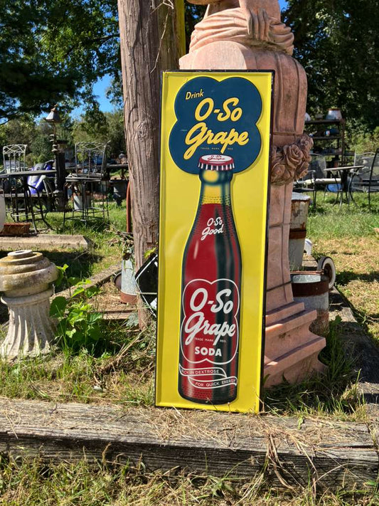 Vintage-Style "Drink O-So Grape Soda" Advertising Sign
