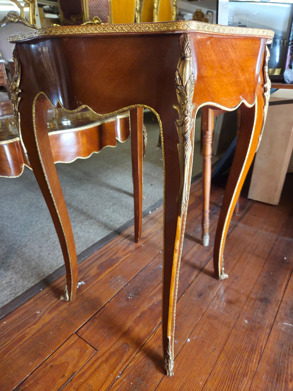 Louis XV Style Marquetry Coffee Table and 2 end tables