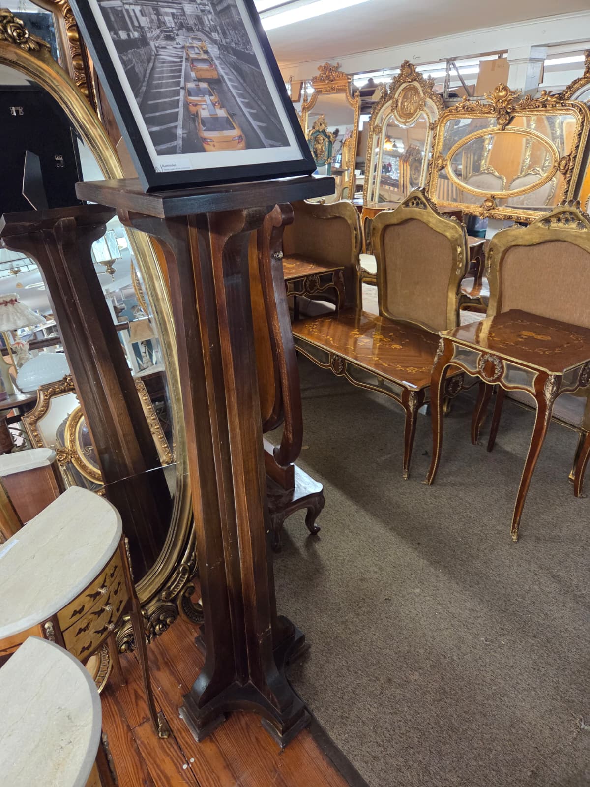 Pair of wooden pedestals