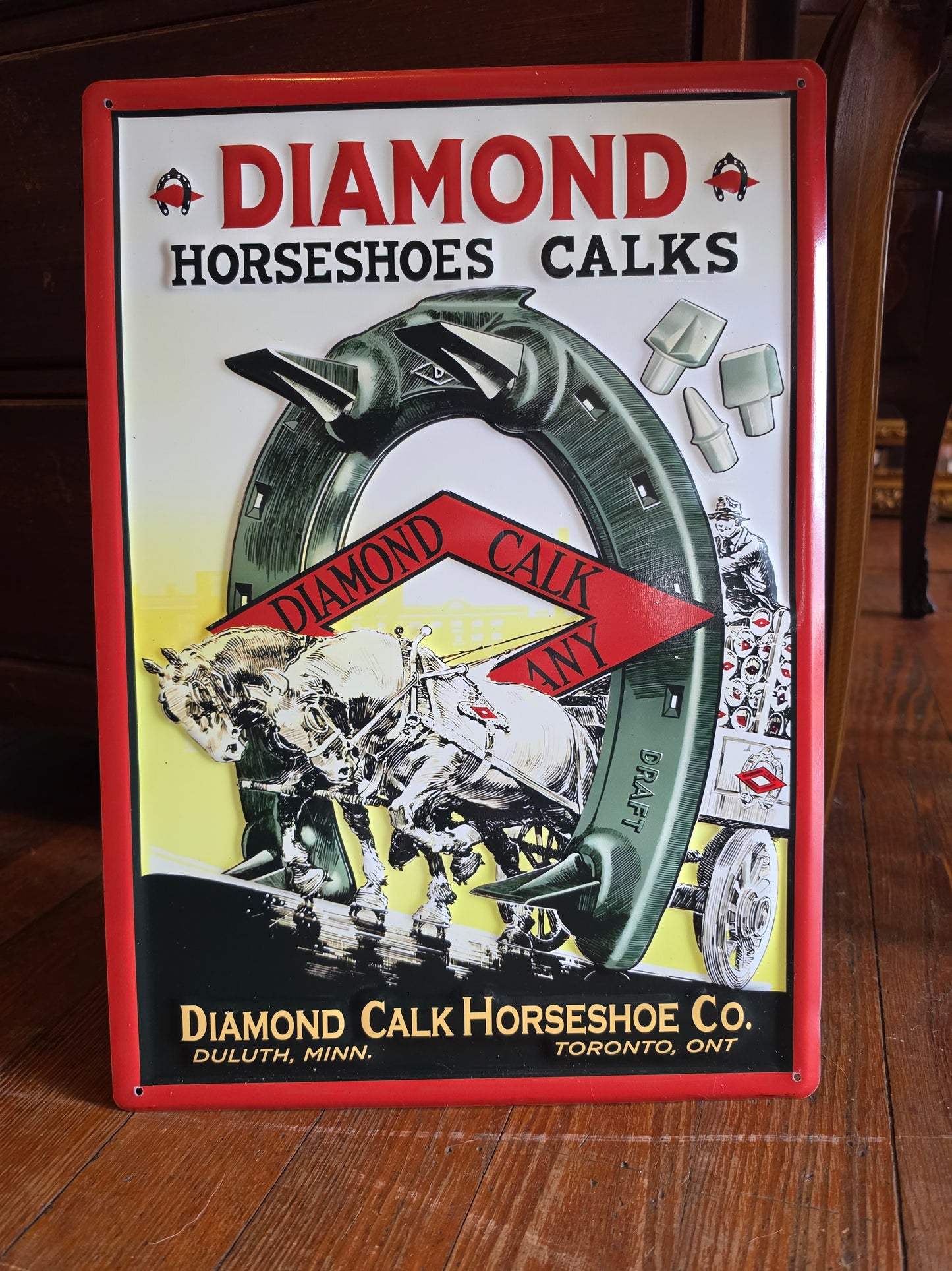 Metal sign  Diamond Horseshoes Calks