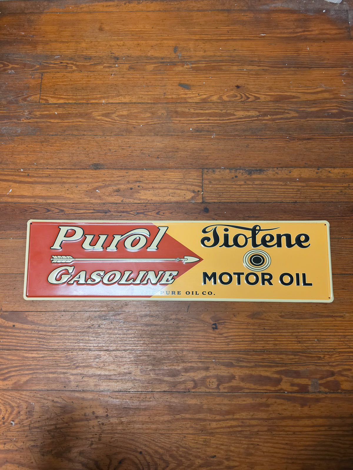 PUROL Gasoline/TIOLENE Motor oil metal sign