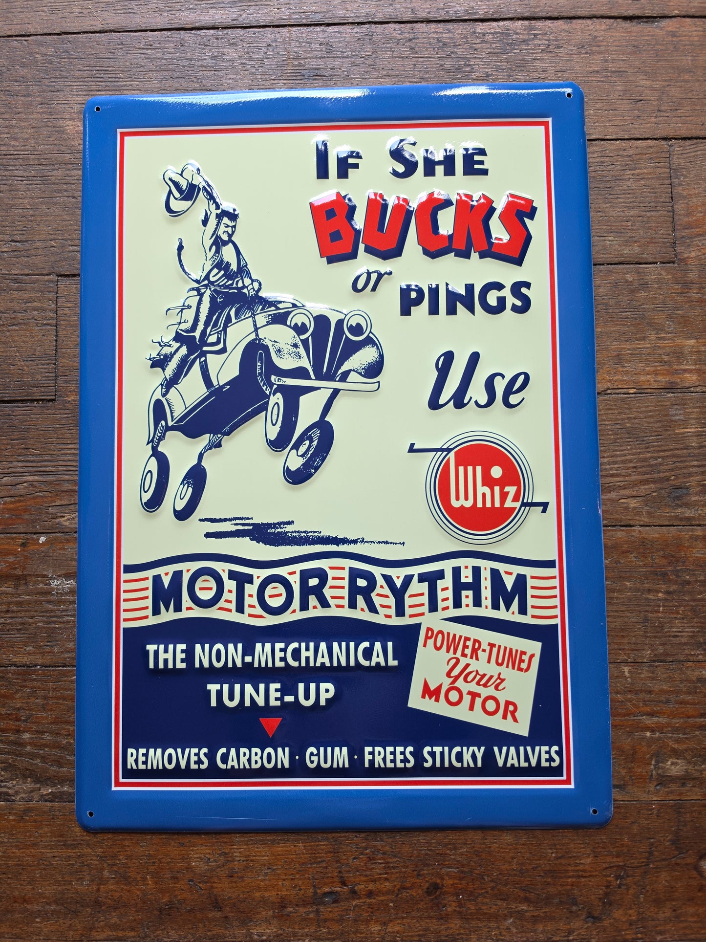 Whiz Motor Rythm metal sign