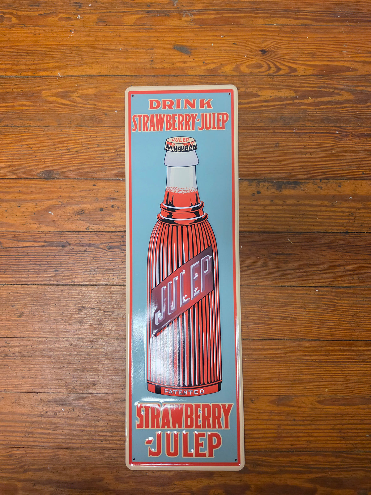Strawberry Julep metal sign