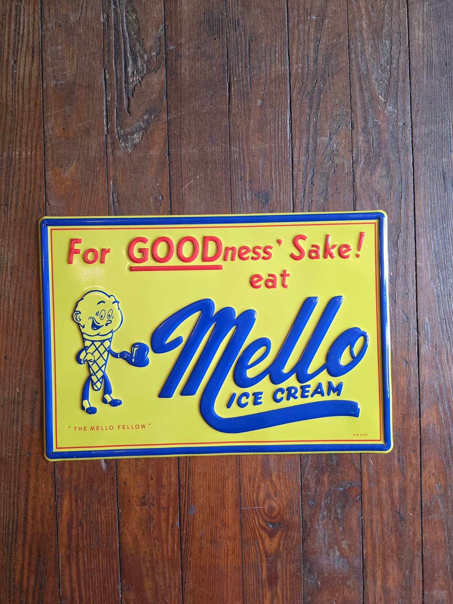 Metal sign. Mello Ice Cream
