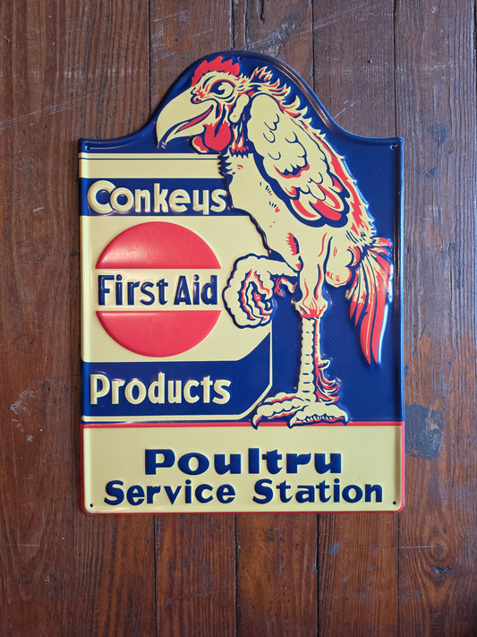 Conkeys First Aid Products metal sign
