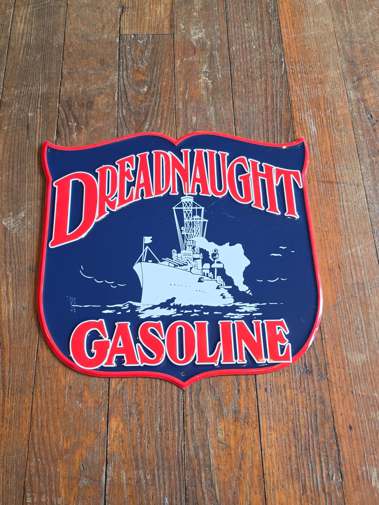 Dreadnaught Gasoline  metal sign