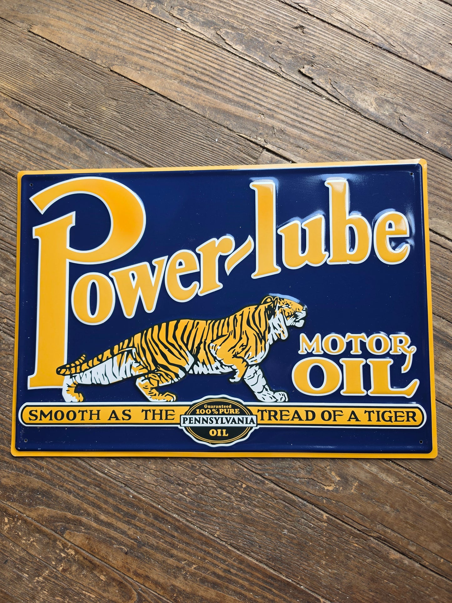Power-lube Motor Oil. Metal sign