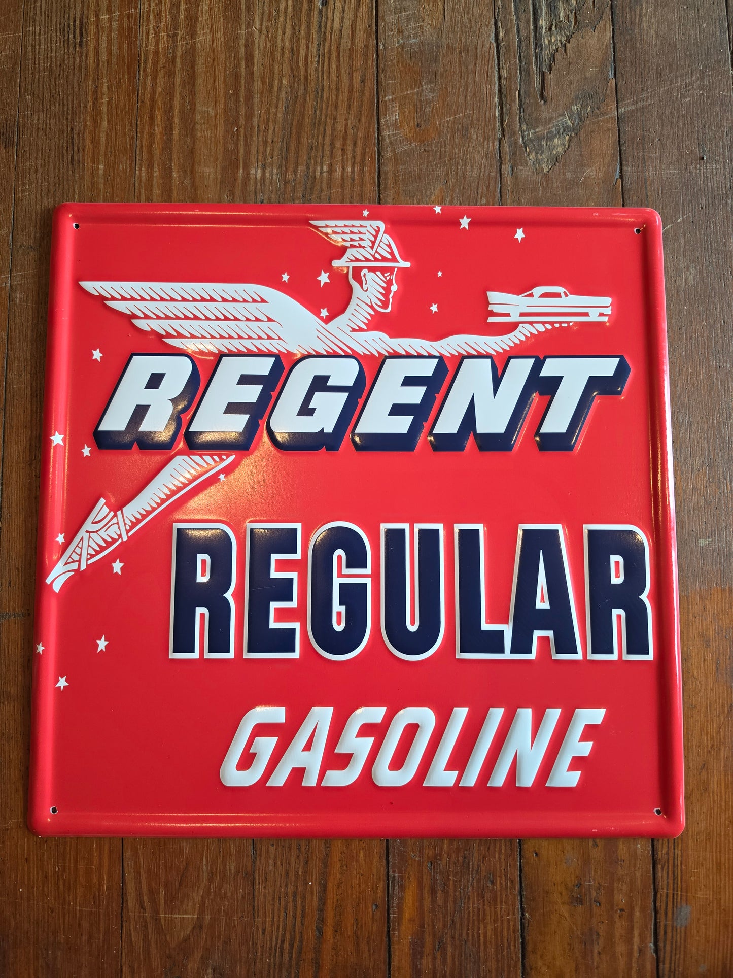 Regent Regular Gasoline metal sign