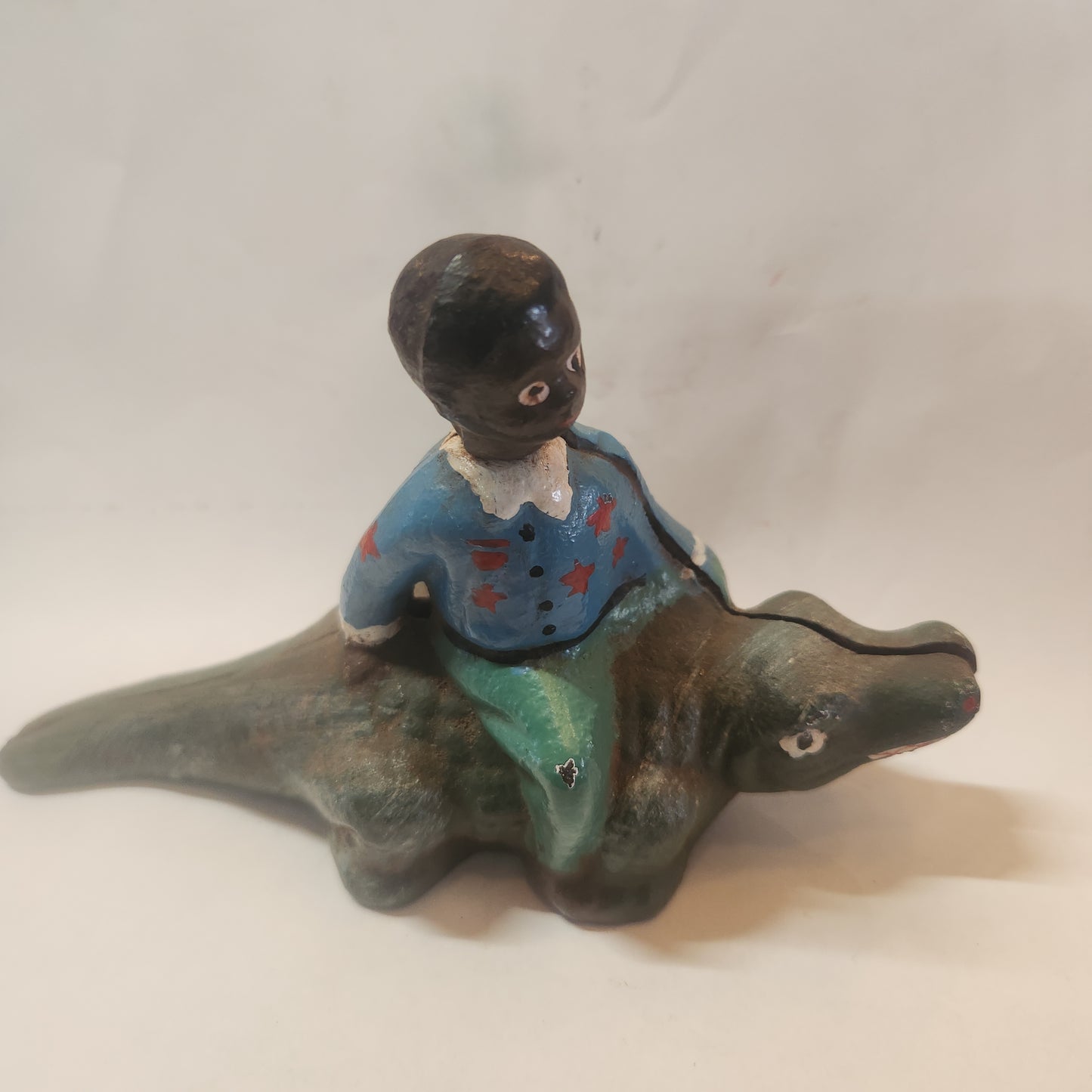 Cast Iron Bank Boy Riding a crocodile