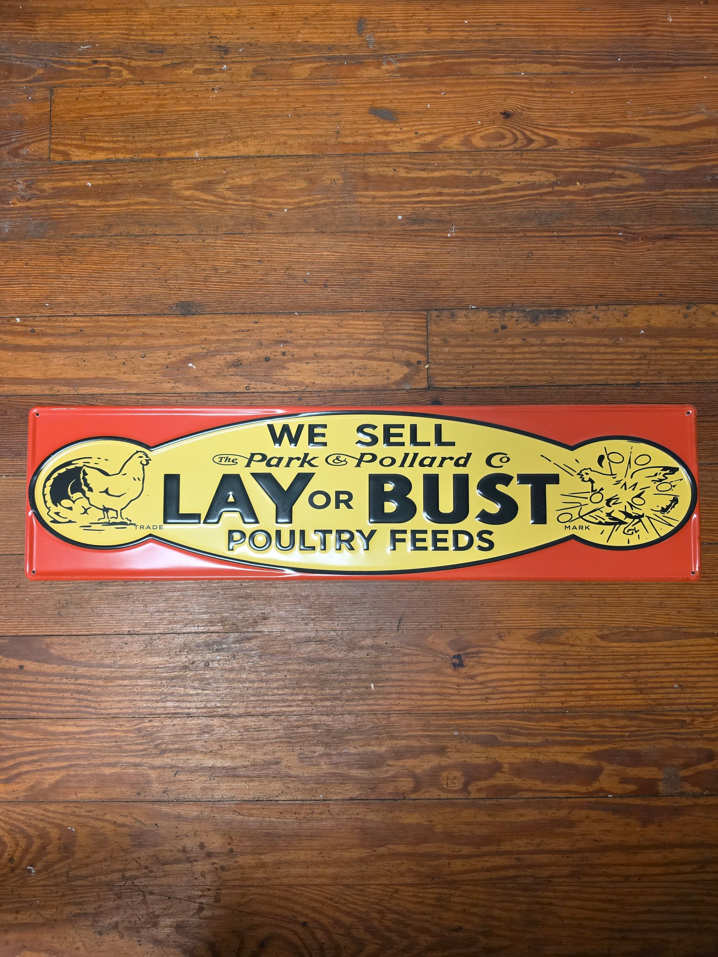 The Park and Pollard co. Metal sign  Poultry Seeds Metal sign