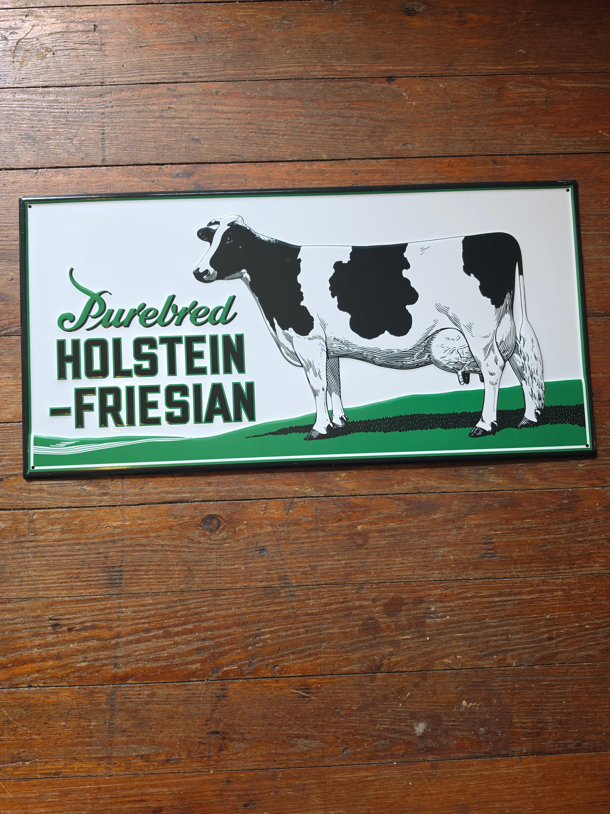 Vintage style metal sign Holstein-Friesian dairy cow