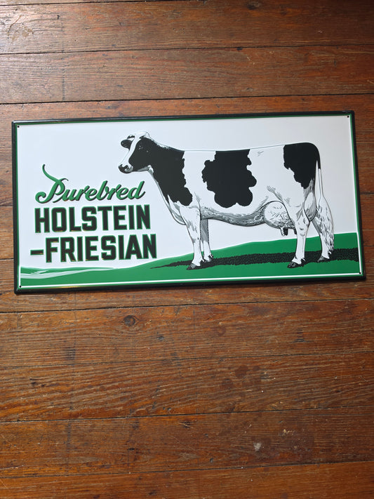 Vintage style metal sign Holstein-Friesian dairy cow