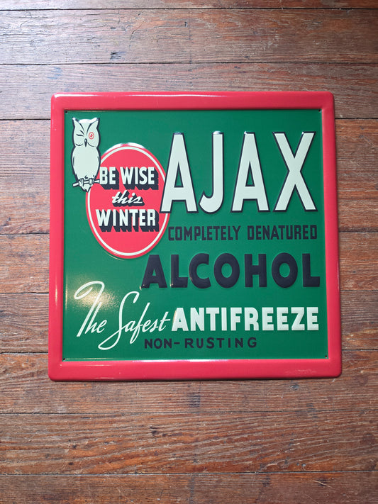 Ajax Antifreeze metal sign